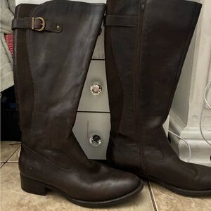 Brown Over the Knee Boots with Equestrian Style